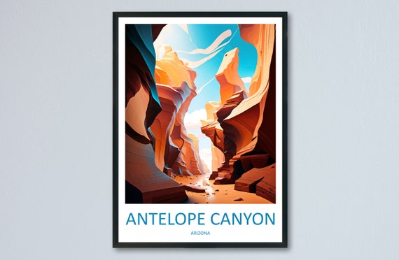 Antelope Canyon Travel Poster, Arizona Wall Art