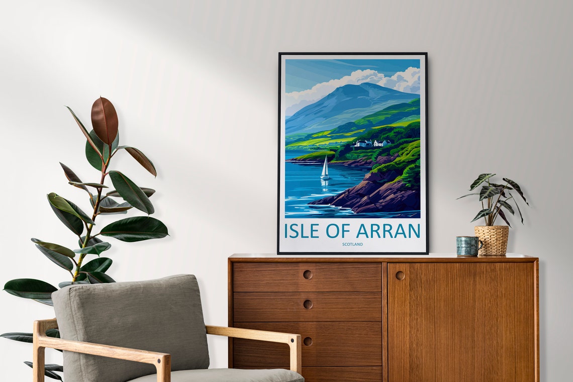 Isle Of Arran Travel Print Wall Art Isle Of Arran Wall Hanging Home Dcor Isle Of Arran Gift Art Lovers Scotland Art Lover Gift Isle Poster - Image 2