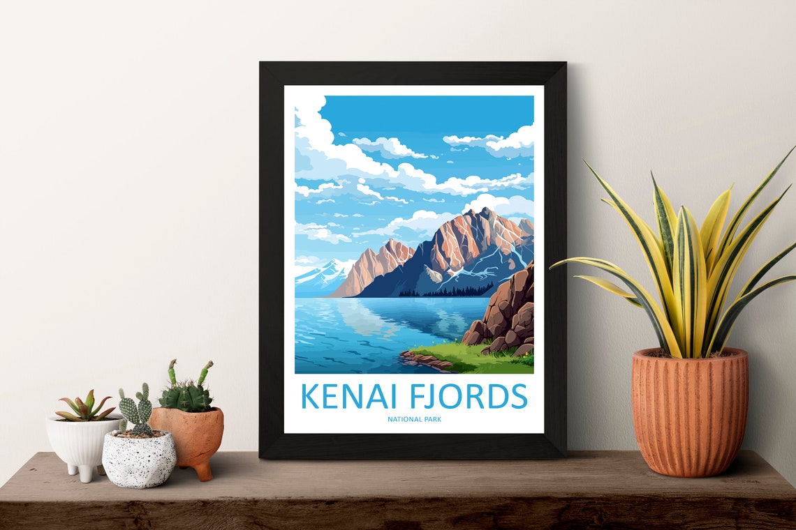 Kenai Fjords National Park Travel Print Wall Art Kenai Fjords Wall Hanging Home Dcor Kenai Fjords Gift Art Lovers Alaska Art Lover Gift - Image 3