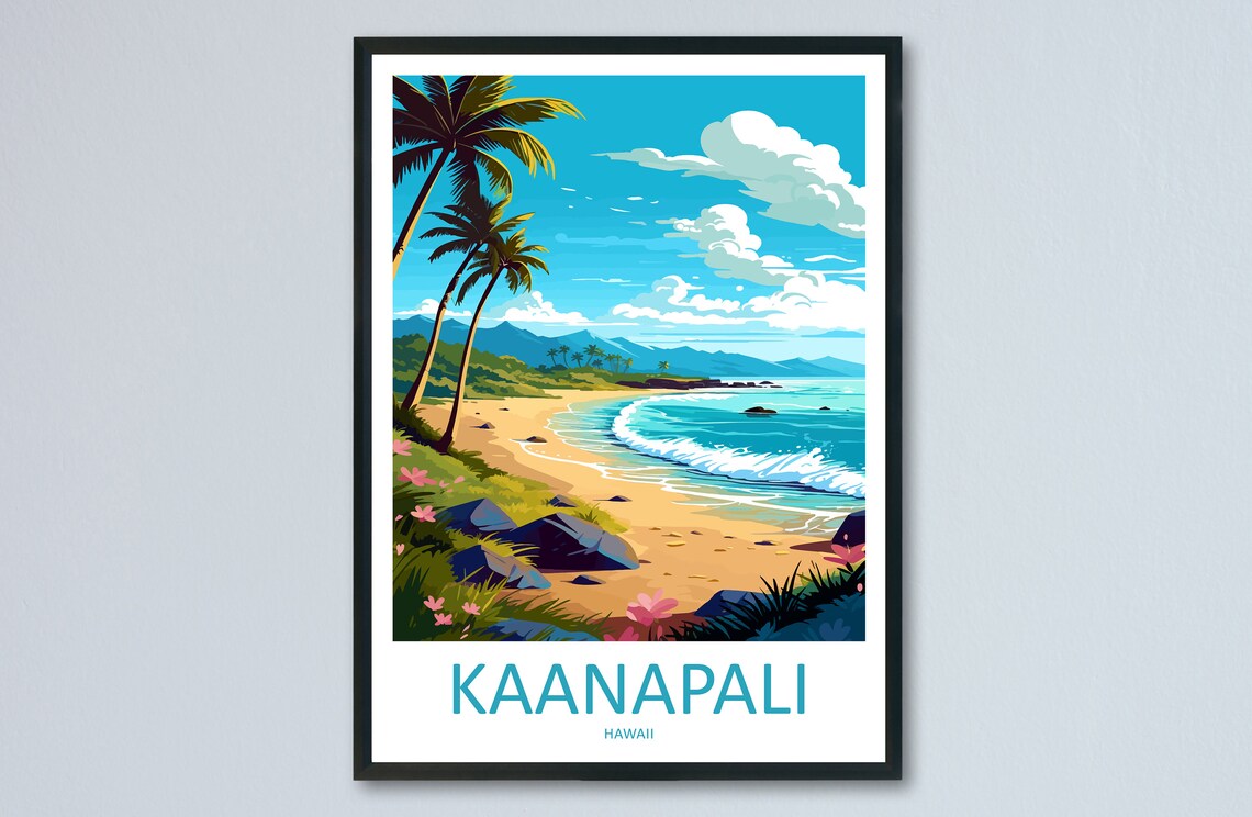 Kaanapali Beach Maui Hawaii Golden Sand Tropical Shoreline Poster
