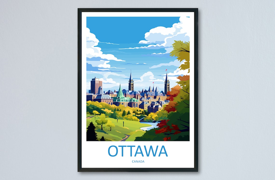 Ottawa Travel Poster, Canada Place Wall Art