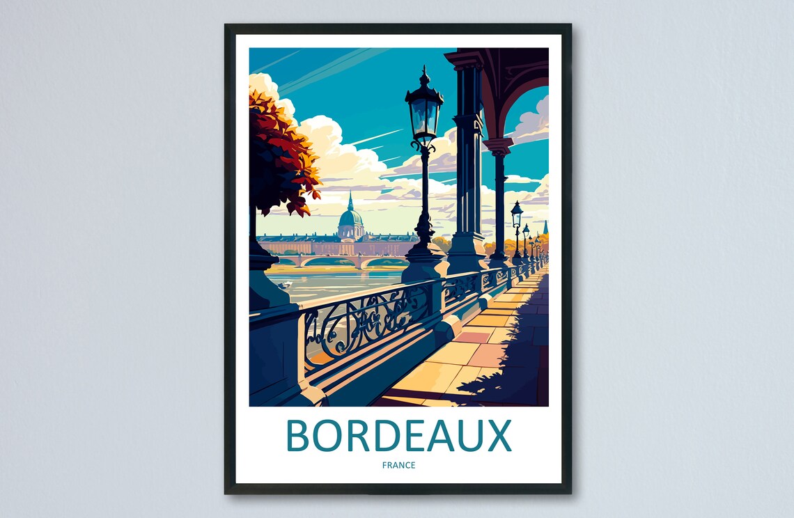 Bordeaux Travel Poster, France Wall Decor