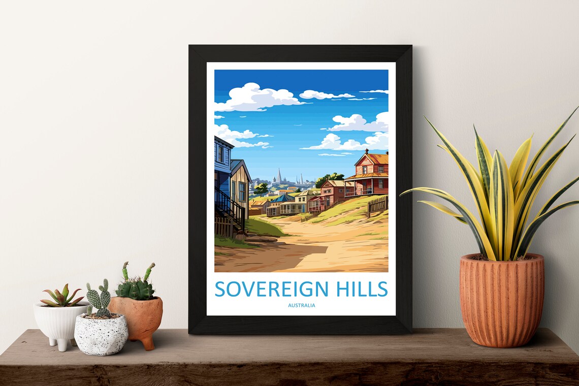 Sovereign Hills Gold Rush Era Village Street Sunny Travel Poster - Image 3