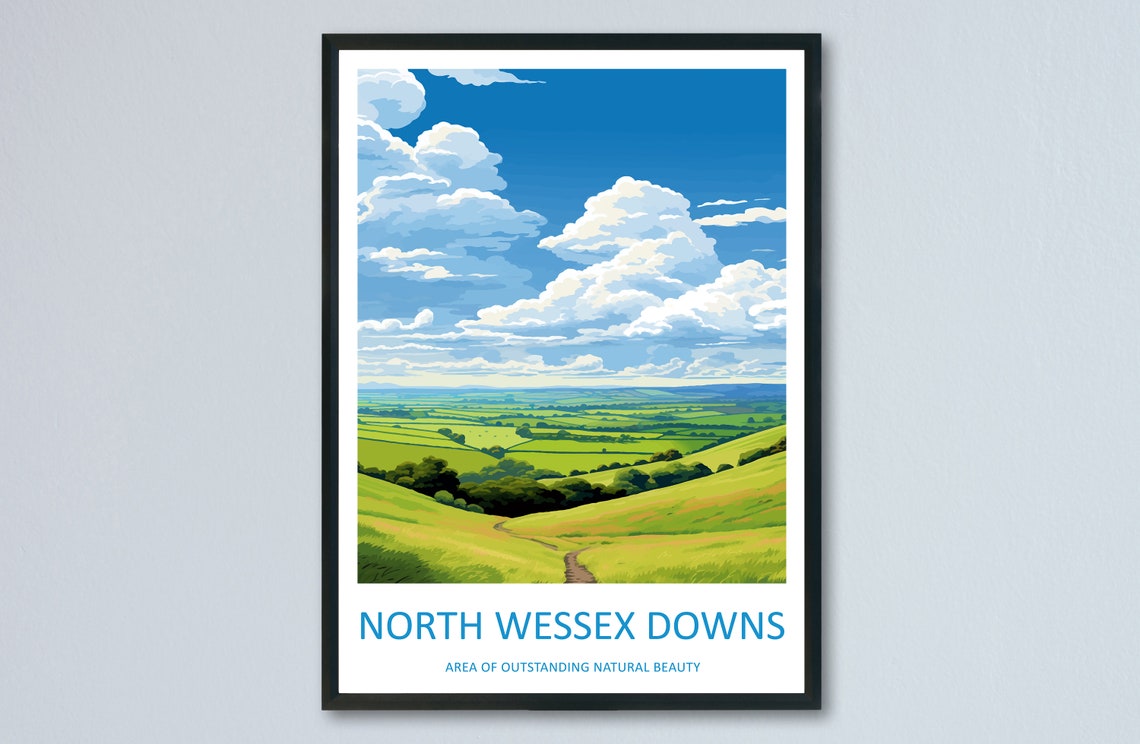 North Wessex Downs Travel Print Wall Art North Wessex Downs Wall Hanging Home Decor North Wessex Downs Gift Art Lovers Wall Art Aonb Print