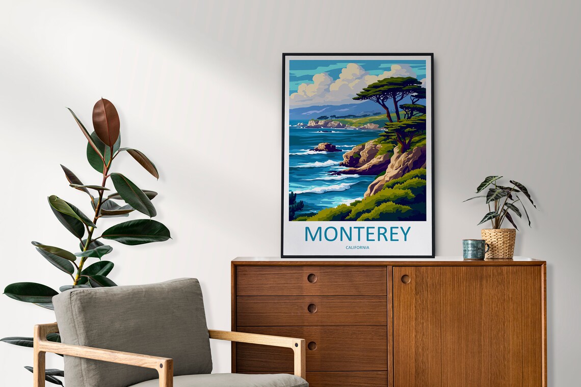 Monterey Bay Travel Poster, California Wall Decor - Image 2