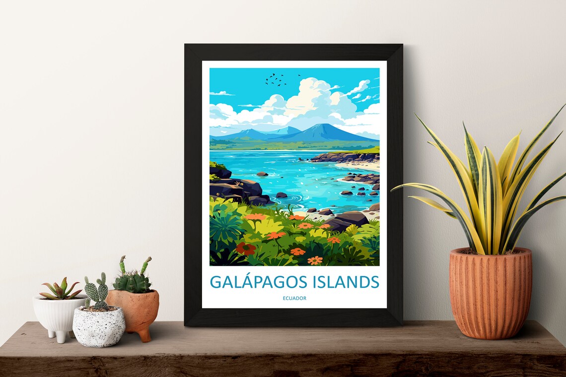 Galapagos Islands Travel Poster, Ecuador Wall Art - Image 3