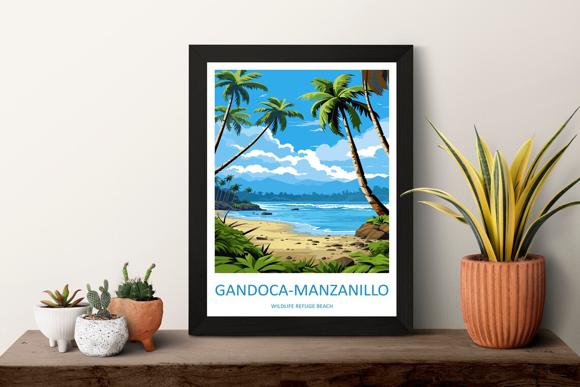 Gandoca-Manzanillo Wildlife Refuge Beach Palms Vintage Travel Poster - Image 3