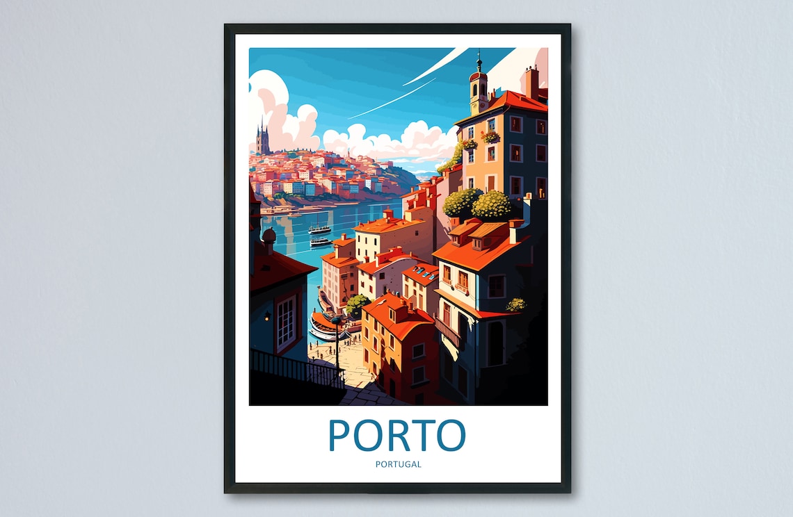 Porto Travel Poster, Portugal Wall Art Print