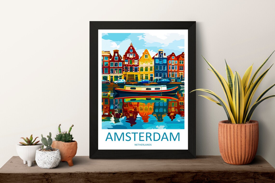 Amsterdam Travel Poster, Europe Home Decor - Image 3