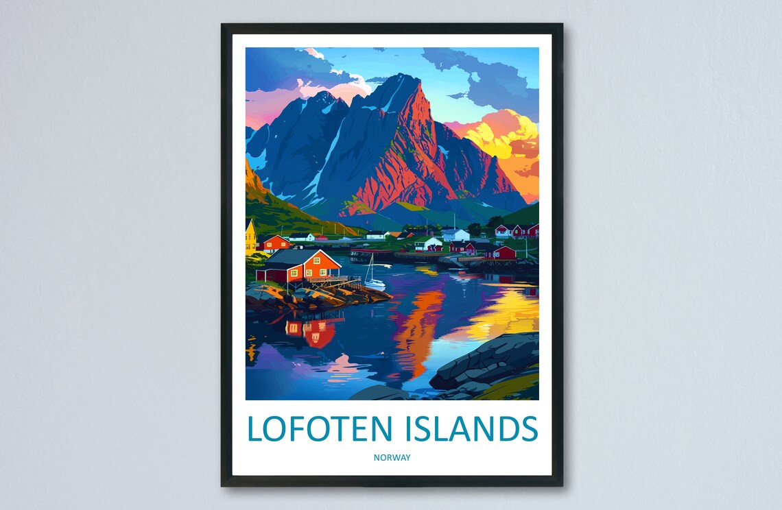Lofoten Islands Travel Print, Norwegian Art Print