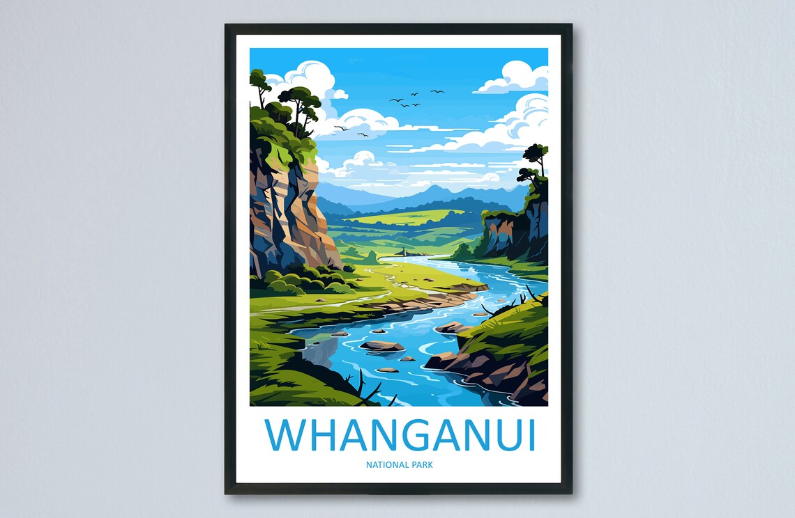 Whanganui National Park Travel Poster, Place Wall Art