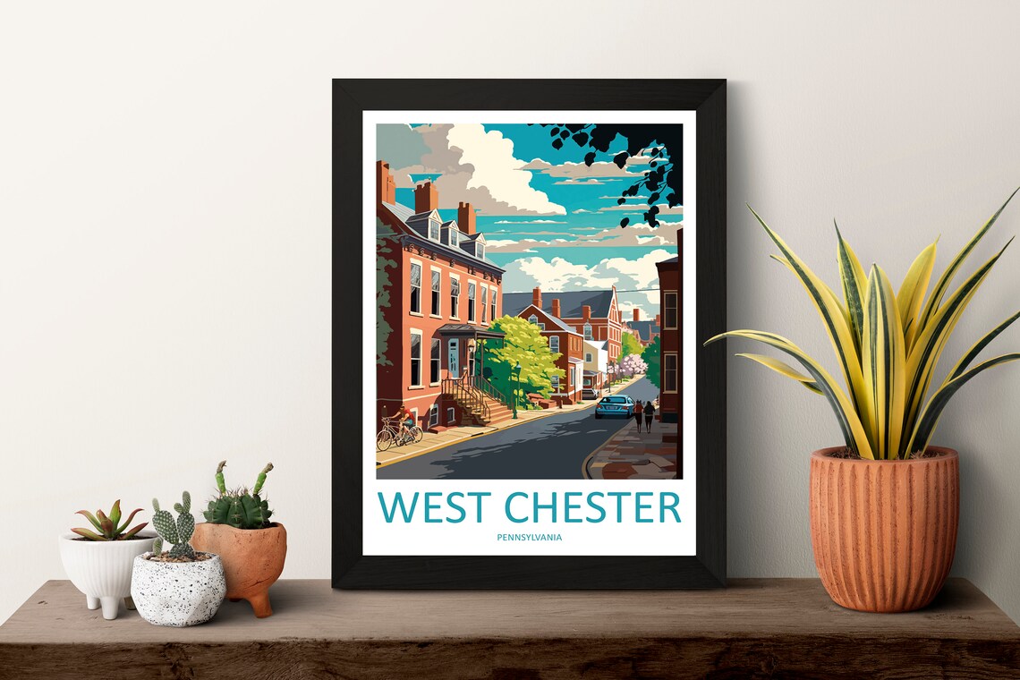 West Chester Pennsylvania Historic Brick Street College Town Poster - Image 3