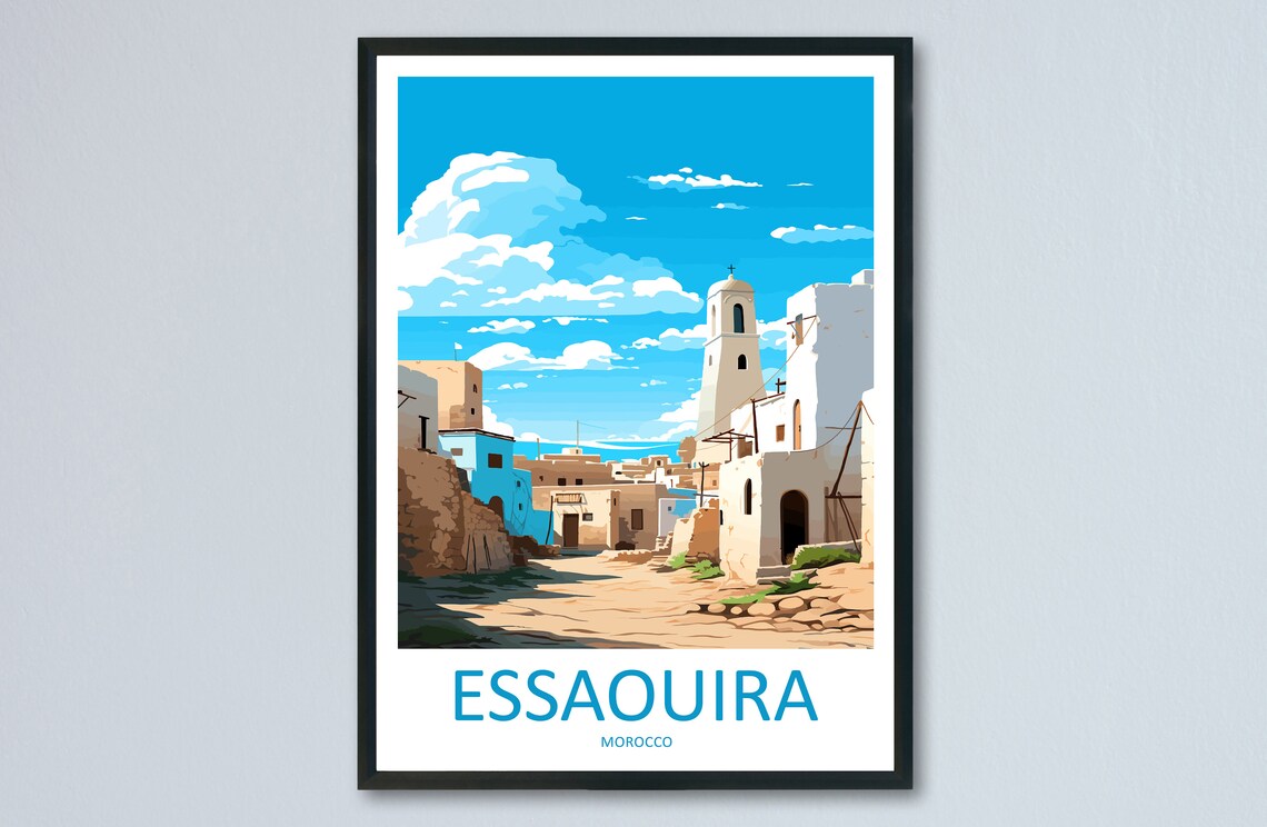 Essaouira Travel Poster, Morocco Wall Art