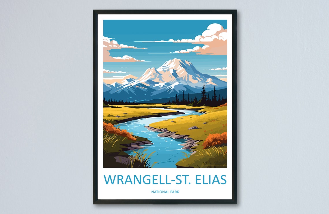 Wrangell-St. Elias National Park High Snow Peak River Poster