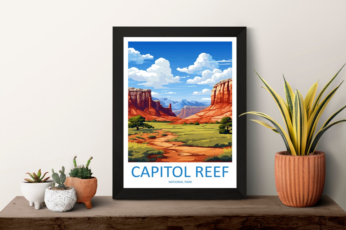 Capitol Reef National Park Red Canyon Daytime Skyline Poster - Image 3