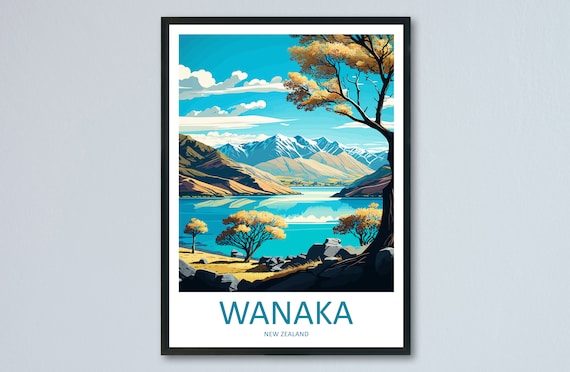 Wanaka Travel Poster, New Zealand Place