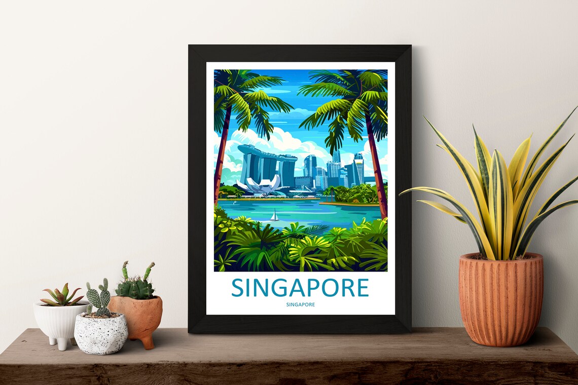 Singapore Travel Poster, Place for Home Decor - Image 3