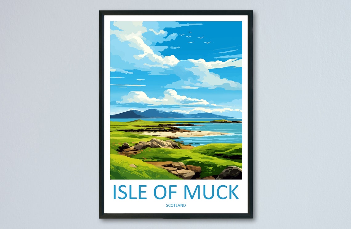 Isle Of Muck Travel Print Wall Art Isle Of Muck Wall Hanging Home Dcor Isle Of Muck Gift Art Lovers Scotland Art Lover Travel Gift