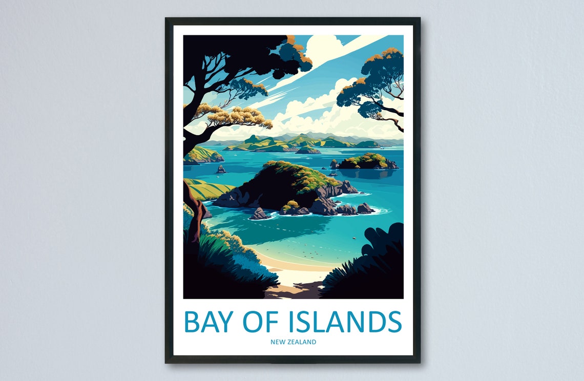 Bay Of Islands Travel Print Wall Art Bay Of Islands Wall Hanging Home Dcor Bay Of Islands Gift Art Lovers New Zealand Art Lover Gift Print
