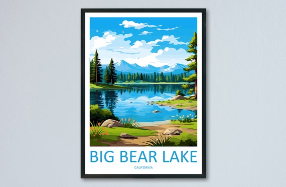 Big Bear Lake Travel Print Wall Art Big Bear Lake Wall Hanging Home Dcor Big Bear Lake Gift Art Lovers California Art Lover Gift Lake Art