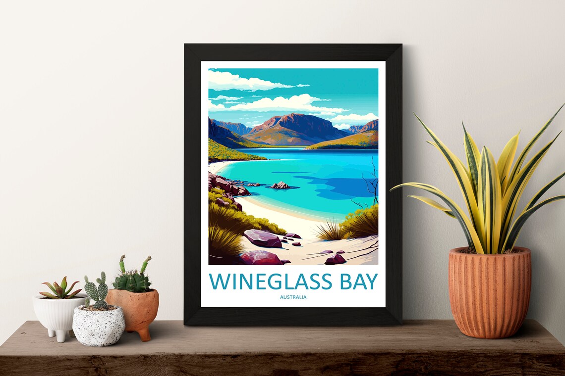 Wineglass Bay Travel Poster, Australia Wall Art - Image 3