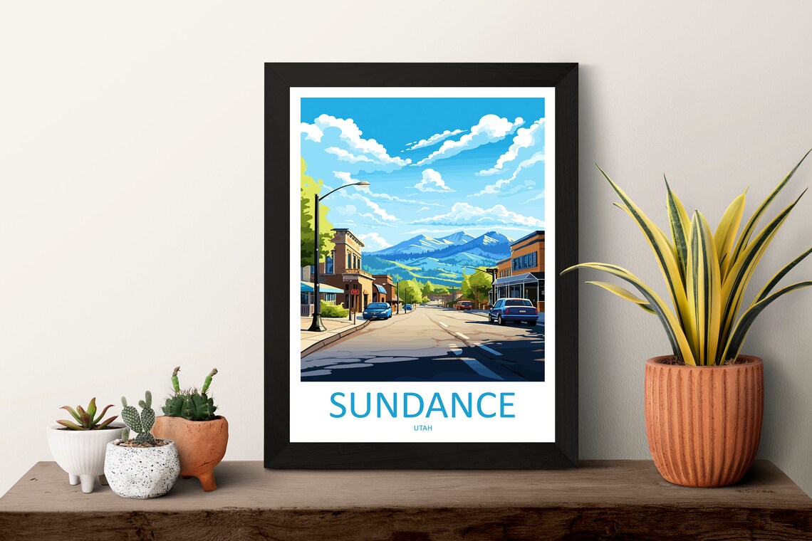 Sundance Utah Small Town Main Street Mountain Backdrop Poster - Image 3