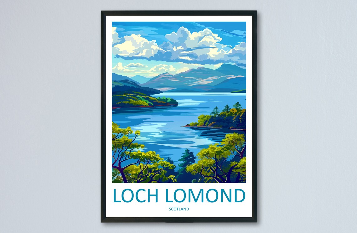 Loch Lomond Travel Poster, National Park Print