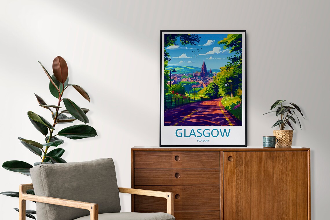 Glasgow Travel Poster, Scotland Home Decor - Image 2