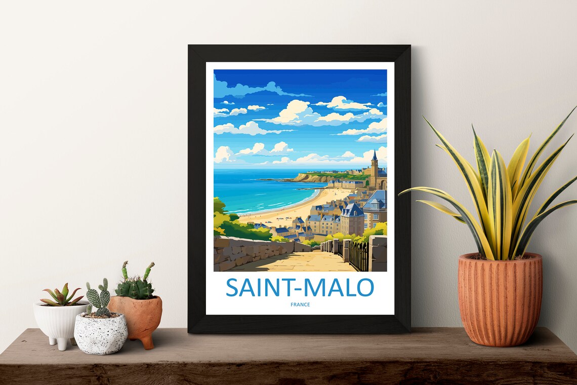 Saint-Malo Travel Poster, France Wall Art - Image 3