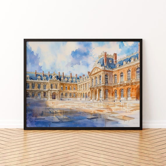 Versailles Watercolor Poster Wall Art Hanging Home Dcor Gift Lovers France