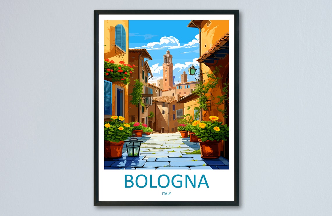 Bologna Travel Poster, Italy Wall Decor