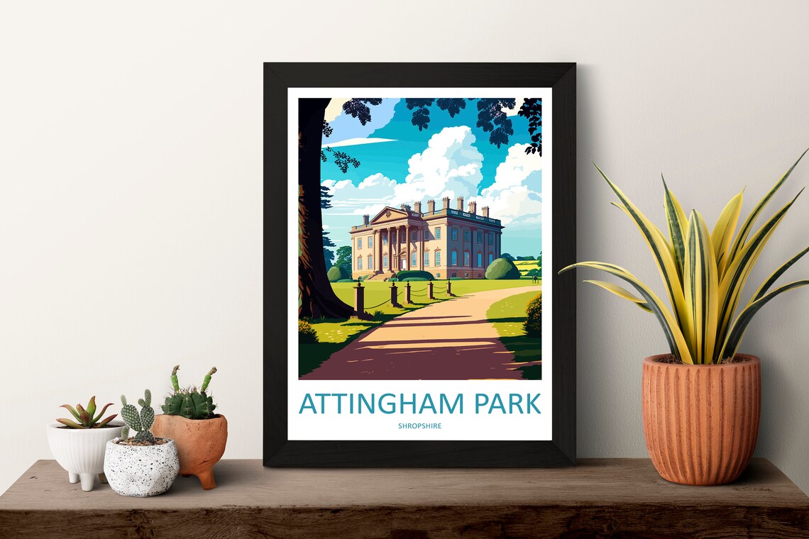 Attingham Park Shropshire Stately Home and Gardens View Poster - Image 3