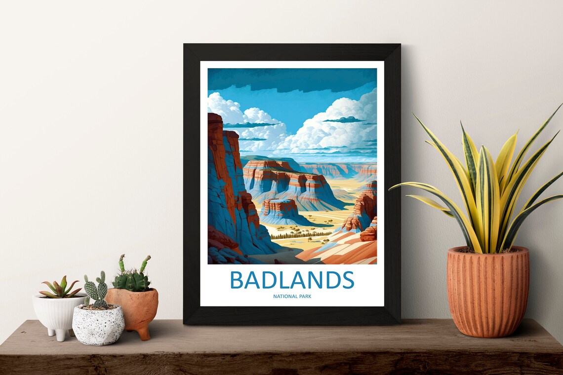 Badlands National Park Travel Poster, National Park Decor - Image 3