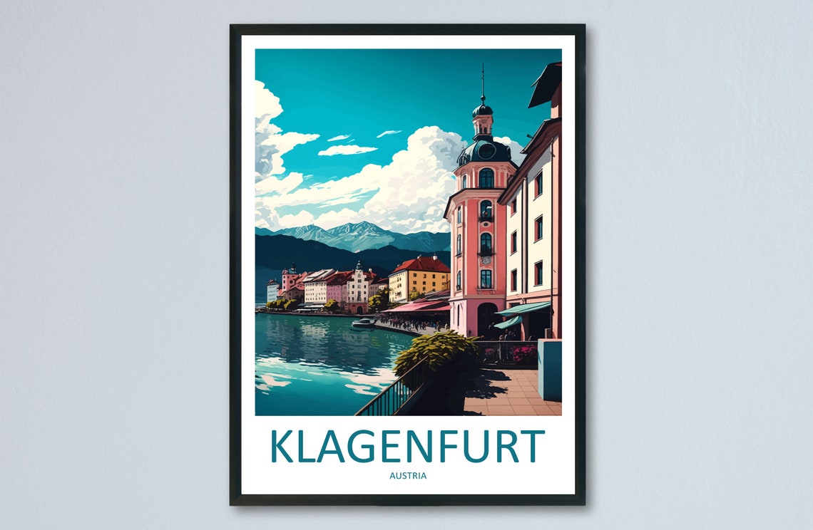 Klagenfurt Travel Print Wall Art Klagenfurt Wall Hanging Home Dcor Klagenfurt Gift Art Lovers Austria Art Lover Gift Klagenfurt