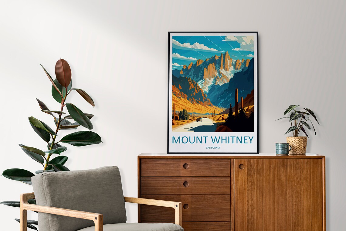 Mount Whitney Travel Print, California Landscape - Image 2