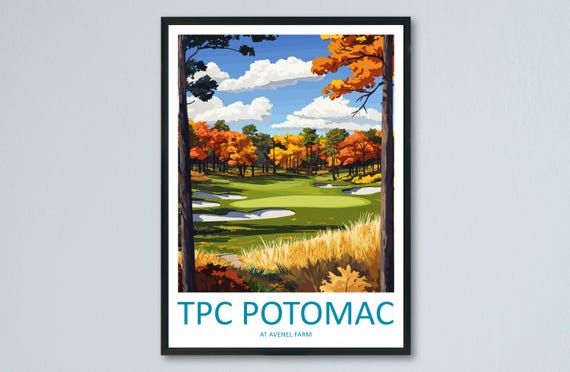 Tpc Potomac Travel Print Wall Decor Maryland Art Poster Gift For Golf Lovers