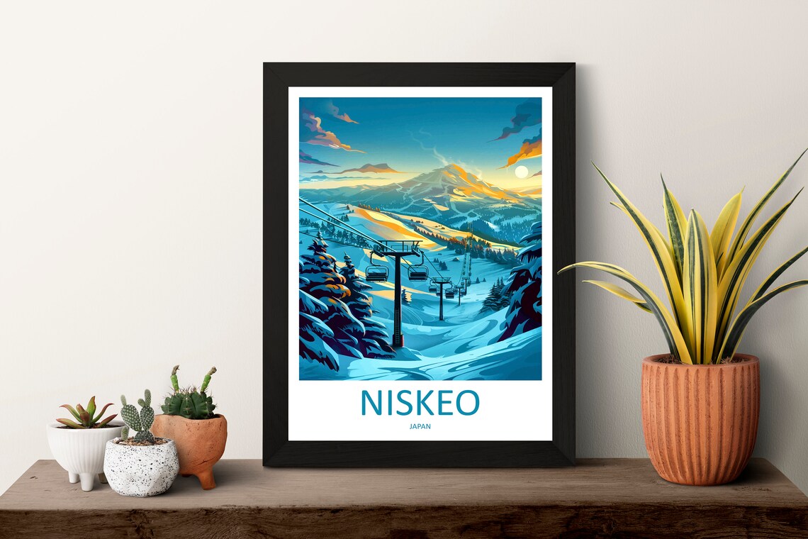 Niseko Travel Poster, Skiing Wall Art Print - Image 3