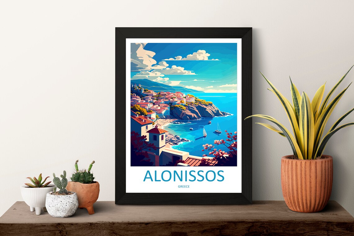 Alonnisos Greece Travel Poster, Europe Wall Art - Image 3