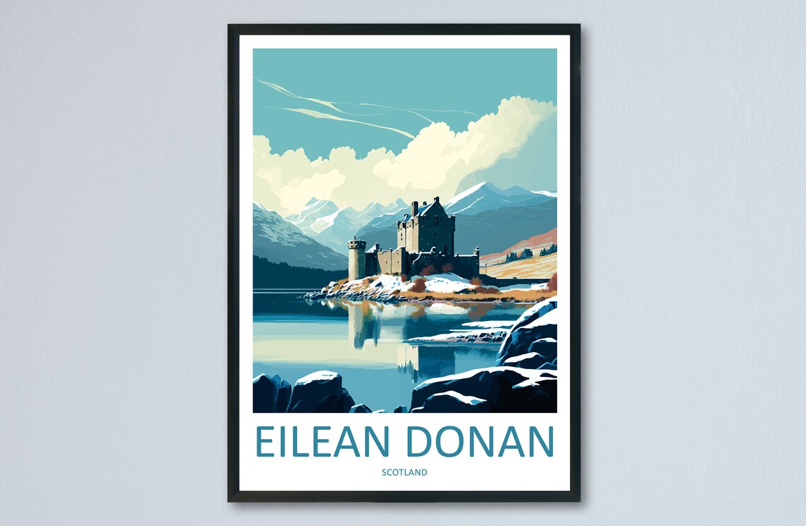 Eilean Donan Travel Poster, Scotland Landmark