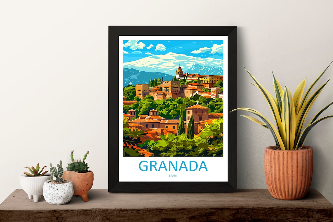Granada Travel Print Gift For Art Lovers Poster - Image 3