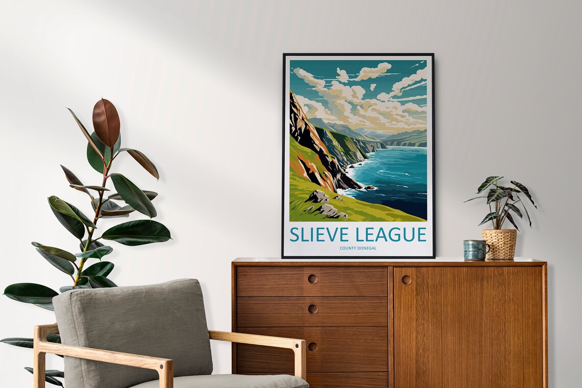 Slieve League Travel Poster, Ireland Landscape Art - Image 2