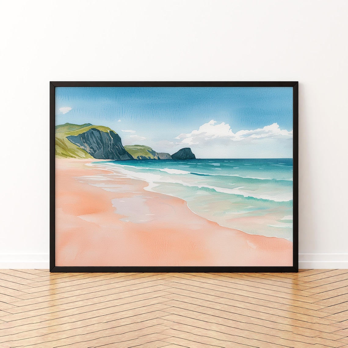 Sandwood Bay Scotland Watercolor Travel Poster