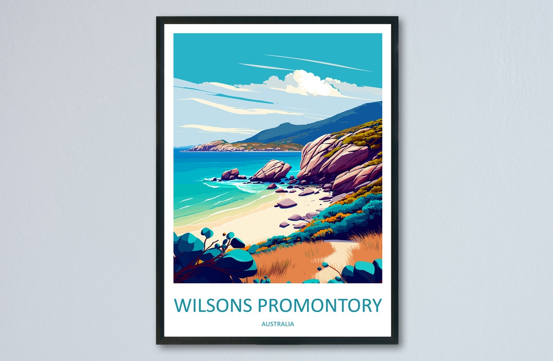 Wilsons Promontory Australia Granite Cliffs and Beach Poster