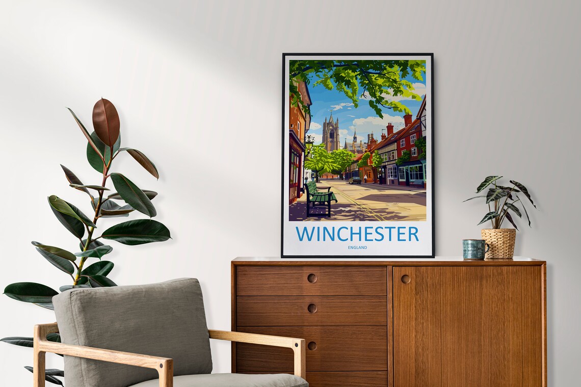 Winchester Travel Poster, England Wall Art Print - Image 2