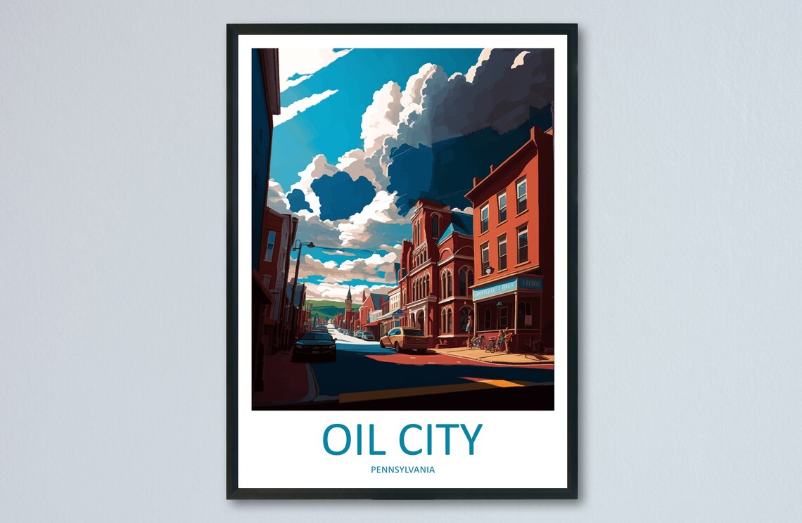 Oil City Travel Poster, Pennsylvania Wall Art