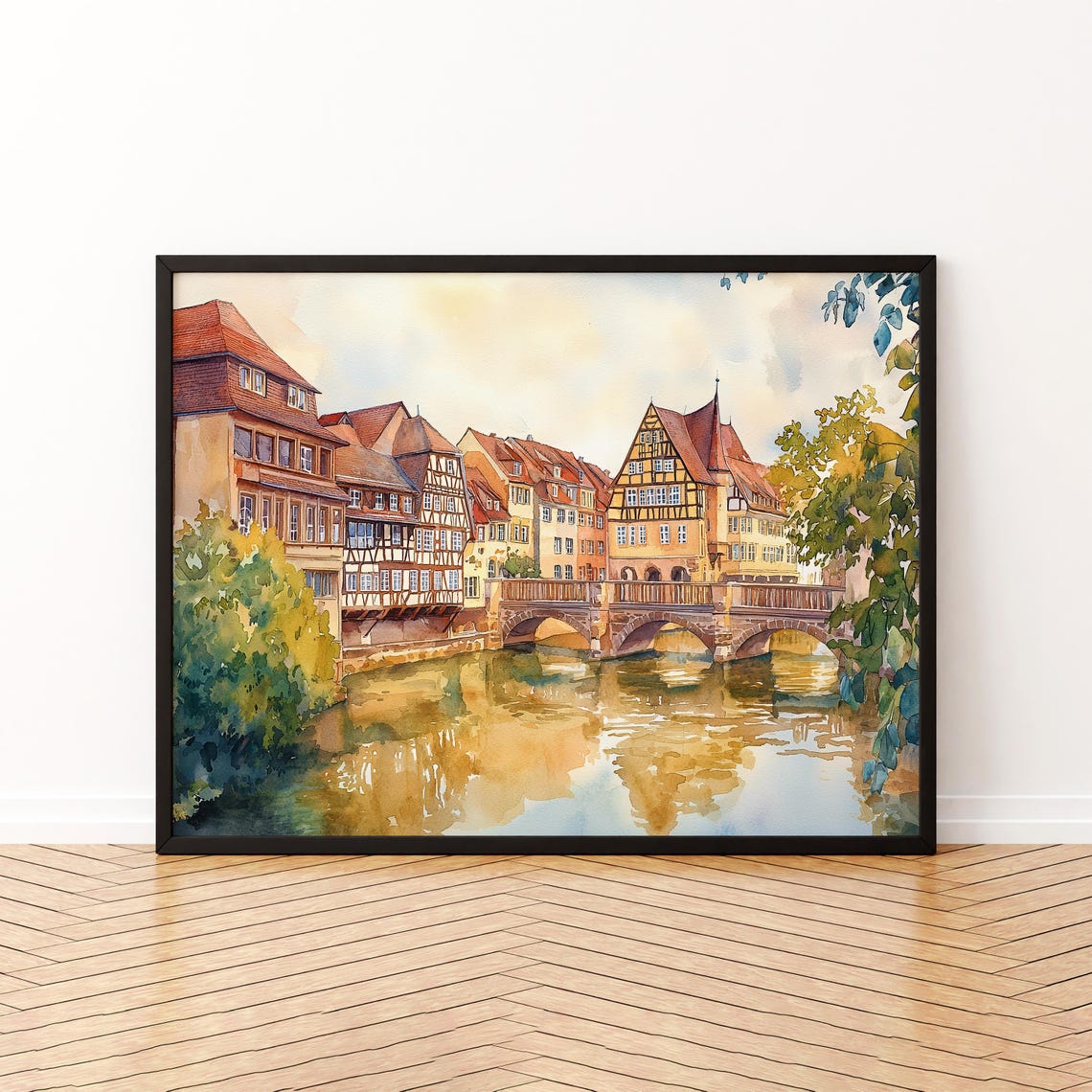 Nuremberg Watercolor Poster Wall Art Hanging Home Dcor Gift Lovers Germany