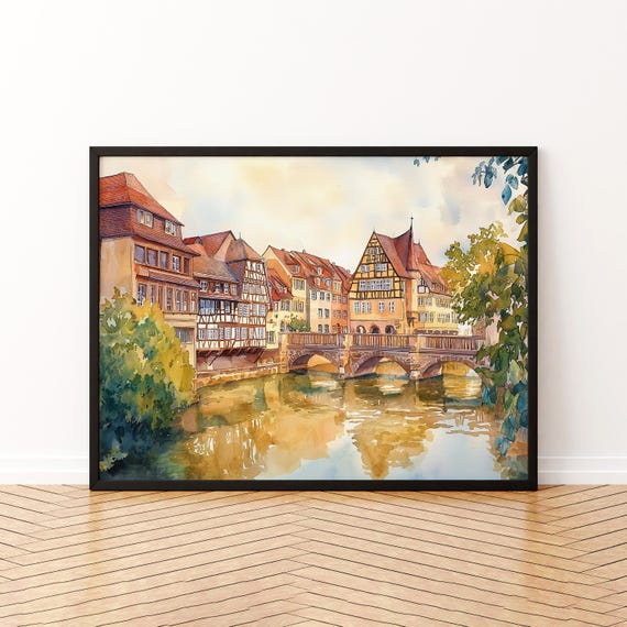 Nuremberg Watercolor Poster Wall Art Hanging Home Dcor Gift Lovers Germany