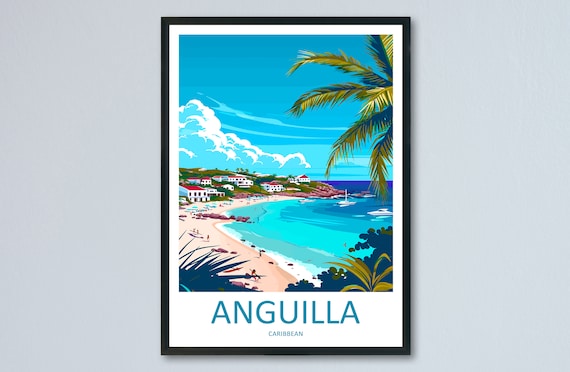 Anguilla Caribbean White Sand Turquoise Bay Palm View Poster