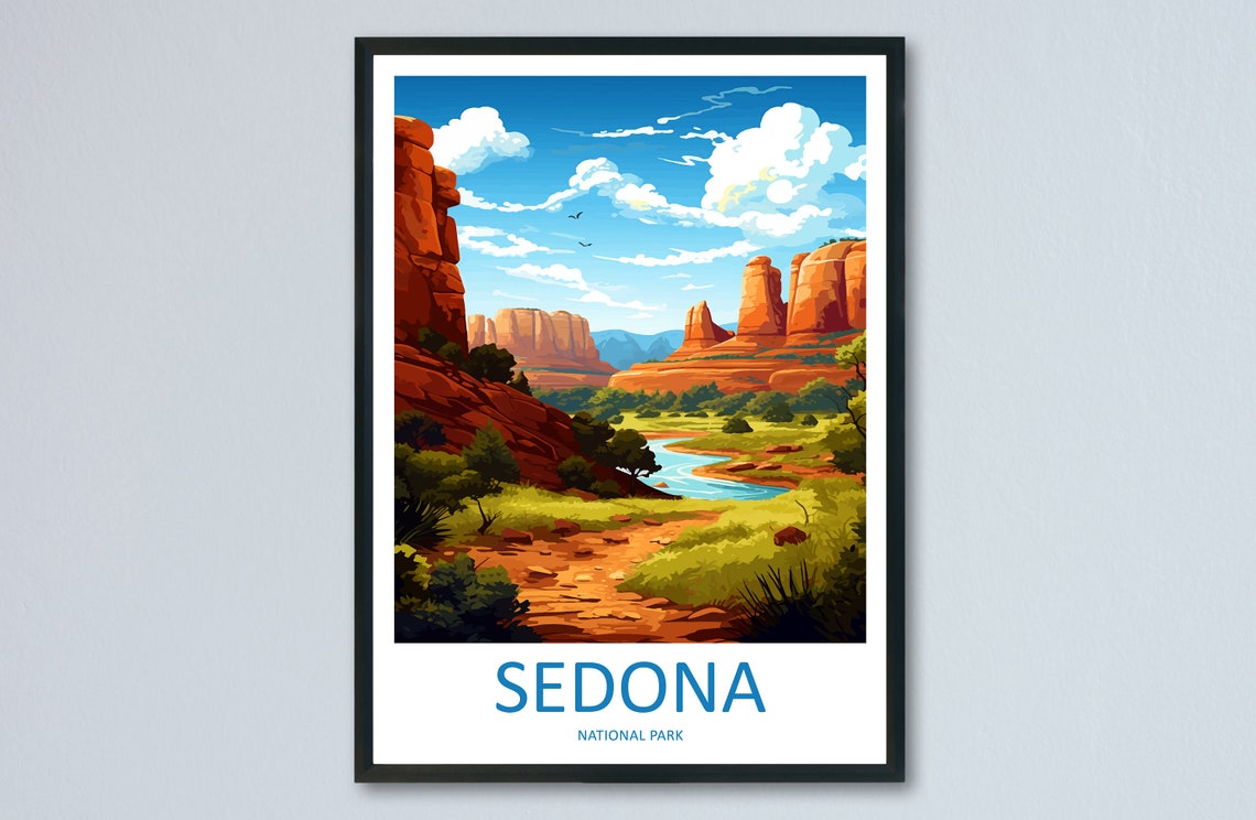 Sedona Travel Print Sedona Home Dcor Arizona Art Print Sedona Wall Print For Sedona Gift Wall Hanging Arizona Sedona Desert Artwork Dcor