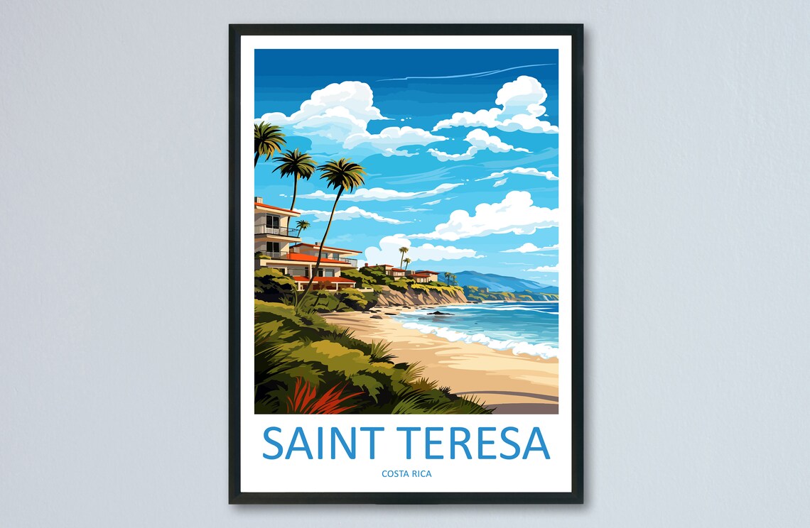 Saint Teresa Costa Rica Cliffside Beach Resort Tropical Travel Poster